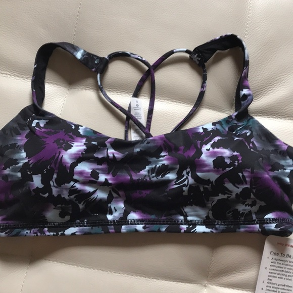 NWT SAQP LULULEMON FREE TO BE BRA BLACK - - Size 8 - Picture 3 of 8